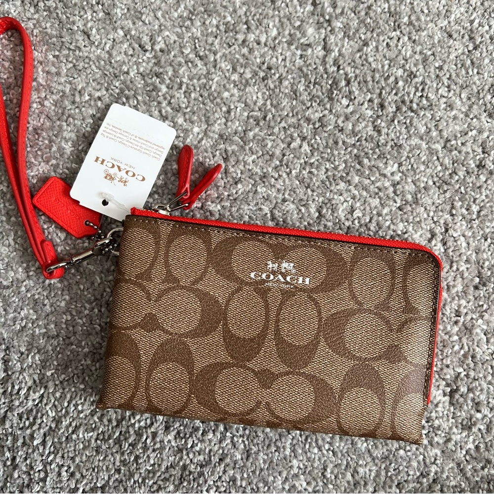 Coach double zip wristlet NWT